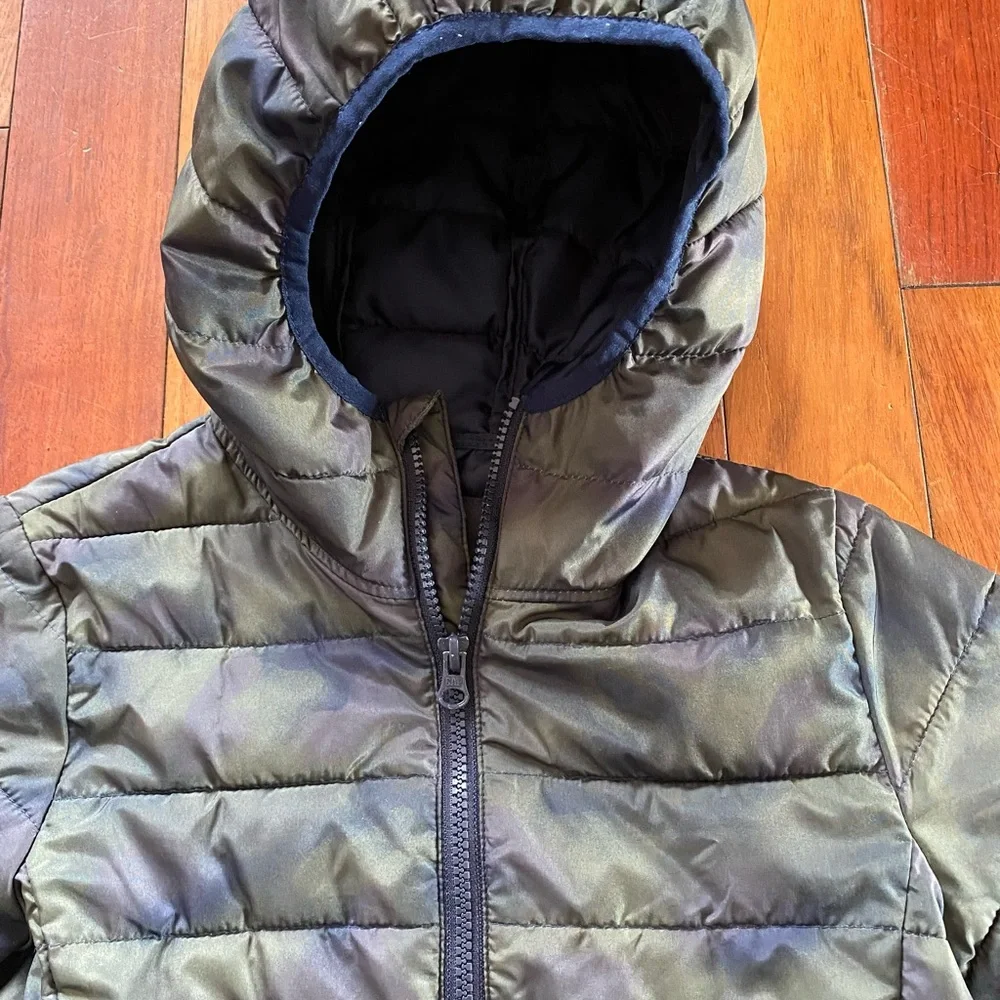 Gap Kids Green blue Hooded Puffer Jacket‎ size 6